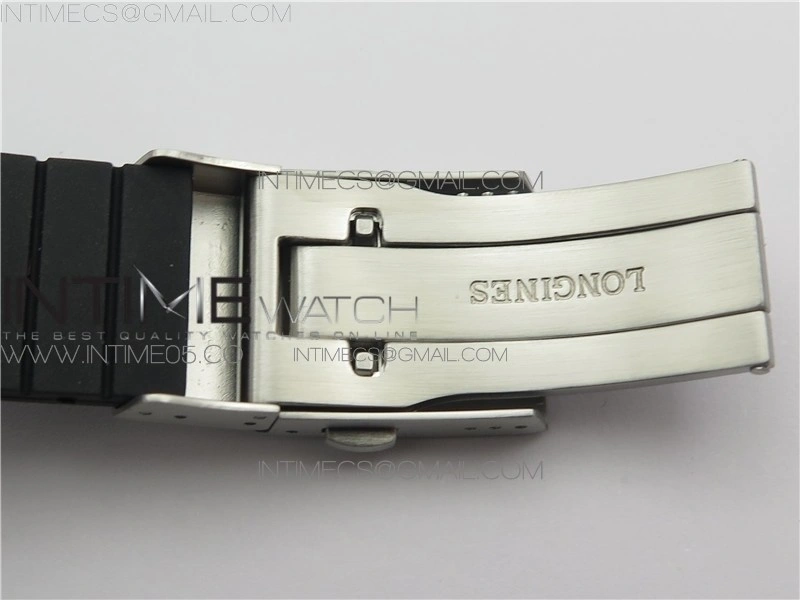 Conquest L3.840.4.56.6 Real Ceramic Bezel SS ZF 1:1 Best Edition Black dial On Rubber Strap A2824